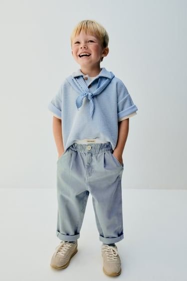 Collection Spring Edition 1½ - 6 Years | ZARA United States Zara Kids Summer, Zara Kids Boys, Kids Wear Boys, Zara Boys, Balloon Pants, Elastic Waistband Pants, Boys Wear, Summer Sports, Zara Kids