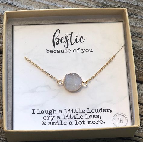 Graduation Gifts For Best Friend, Diy Best Friend Gifts, Necklace Friendship, Bff Gifts Diy, Bff Birthday Gift, Bff Birthday, Encouragement Gift, Friendship Necklace, Best Friend Necklaces