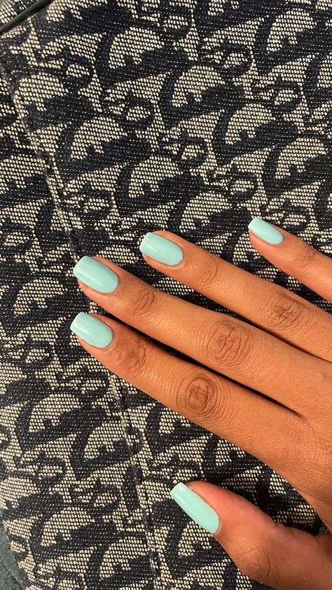 Turquoise Nails Oval, Tiffany Blue Dip Nails, Pale Turquoise Nails, Mint Square Nails, Tifanny Blue Nails, Tiffany Color Nails, Mint Teal Nails, Turqiouse Nails, Short Aqua Nails