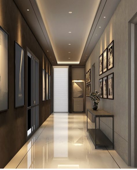 Luxury Corridor Design, Plaster Board Ceiling Design, Plaster Board Ceiling, Corridor Design Home, Corridors Design Home, Luxury Corridor, House Hall Design, Modern Hallway Design, Plaster Board