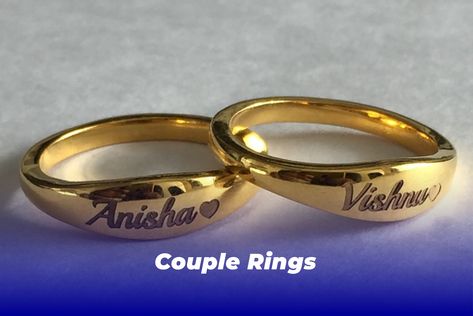 Couple Rings Couples Rings Gold Engagement, Couple Name Rings Gold Unique, Cute Cupple Rings Gold, Ring Designs Name, Couples Ring Gold, Engagement Couple Rings With Names, Wedding Cupal Rings Gold, Coupal Ring Engagement, Couple Rings In Gold