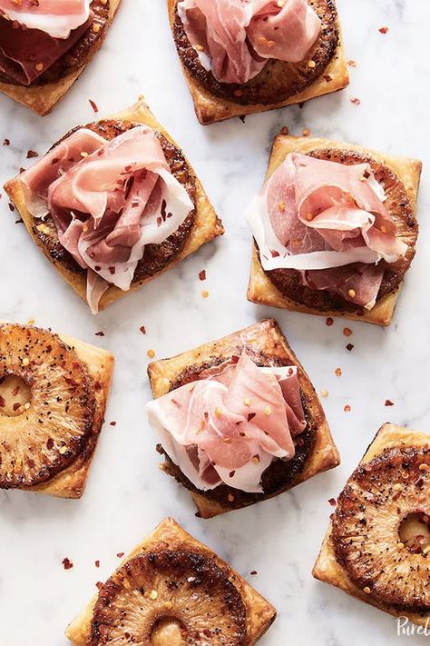 17 Fancy Appetizers That Are Secretly Really Easy to Make #purewow #cooking #appetizer #food #easy #kitchen picks Puff Pastry Recipes Savory, Spicy Pineapple, Fancy Appetizers, Make Ahead Appetizers, Fingerfood Party, Finger Foods Easy, Cold Appetizers, Frozen Puff Pastry, Puff Pastry Recipes