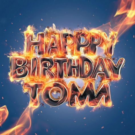 Happy Birthday Tom, 3d Typography, Illustration Photo, Poster Illustration, 3d Render, Happy Birthday, Typography, Birthday