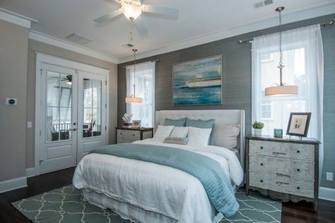 Everything Coastal....: Winter Warm Up - Cozy Beach Bedroom Ideas! Bedroom Turquoise, Cozy Bedroom Design, Contemporary Bedroom Design, Coastal Bedrooms, Coastal Bedroom, Gray Bedroom, Simple Bedroom, Remodel Bedroom, Awesome Bedrooms