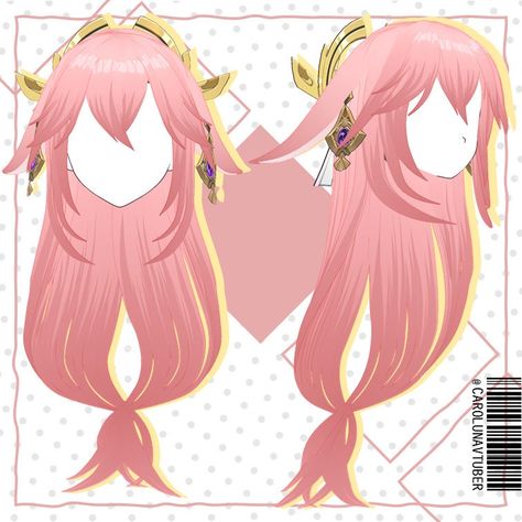 .【Hair Preset】【Preset de Cabello】【ヘアプリセット】 ▼♡ コンテンツ ♡ Contents ♡ Contenido ♡▼ ●.Vroid file --------  ฅ₍ᐢ.ˬ.ᐢ₎ฅ -------- ( ॢᴗ͈ˬᴗ͈)ॢ ♡ Please credit 【@CarolunaVtuber (twitter)】 when using any of my assets & models ( ॢᴗ͈ˬᴗ͈)ॢ ♡Por favor, cítame como 【@CarolunaVtuber (twitter)】 cuando uses cualquiera de mis modelos y recursos digitales. (ॢᴗ͈ˬᴗ͈)ॢ♡私のアセットやモデルを使用するときは、【@ CarolunaVtuber（twitter）】のクレジットをお願いします --------  ฅ₍ᐢ.ˬ.ᐢ₎ฅ -------- You can buy the full .Vroid from (it's too large to upload here) h Hair Front Drawing, Yae Miko Hairstyle, Vtuber Hair Layers, Vtuber Hairstyles, Vtuber Hair Ideas, Yae Miko Hair, Vtuber Sheet, Genshin Hair, Vroid Hair