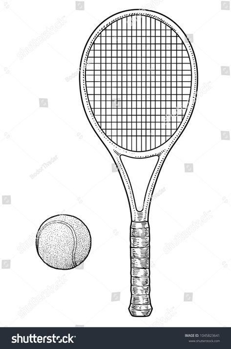 Tennis racket and ball illustration, drawing, engraving, ink, line art, vector #Ad , #SPONSORED, #illustration#drawing#ball#Tennis Tennis Racket Tattoo, Tennis Ball Tattoo, Tennis Ball Drawing, Tennis Racket Drawing, Tennis Tattoo, Beautiful House Images, Tennis Drawing, Ink Line Art, Formal Cooler Ideas