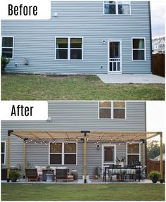 Budget Friendly Patio, Pergola Modern, Concrete Patios, Modern Pergola, Pergola Design, Backyard Remodel, Casa Patio, Backyard Inspiration, Patio Makeover