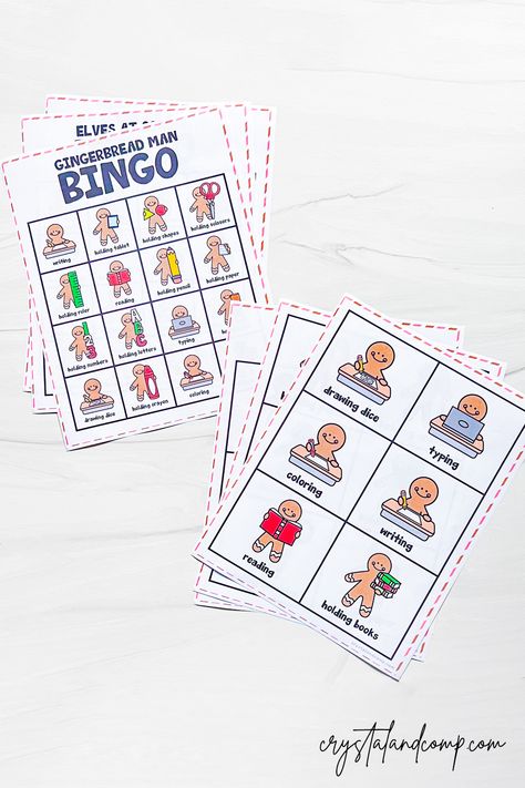 Daycare Themes, Bingo For Kids, Bingo Sheets, Bible Lessons For Kids, Gingerbread Men, Lessons For Kids, Bible Lessons, Gingerbread Man, Holiday Spirit