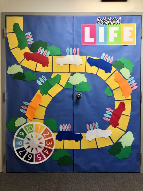 Game Of Life Door Decorations, Game On Door Decorations, Game Of Life Hallway Decorations, Senior Hoco, Life Game, School Door Decorations, Classroom Doors, Game Of Life, Vbs 2024