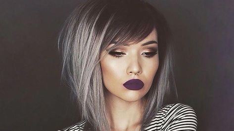 Inverted Bob With Side Bangs Hairstyle #curlybobhairstyles Inverted Bob With Side Bangs, Bob With Side Bangs, Inverted Long Bob, Inverted Bob Haircuts, Bangs Hairstyle, Inverted Bob Hairstyles, Side Bangs Hairstyles, Bob Hairstyles With Bangs, Corte Bob