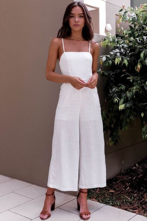 RUSTY jumpsuit - NEW ARRIVALS Grad Outfits, Semi Formal Outfits, Jumpsuit Outfits, Jumpsuit White, 여름 스타일, Graduation Outfit, Formal Outfit, Casual Summer Outfits, Mode Inspiration