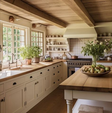 Small Cottage Kitchen, Aesthetic Kitchen, Farmhouse Kitchen Design, Home Inspo, Aesthetic Home, Dream House Interior, Cottage Kitchen, Küchen Design, Kitchen Style