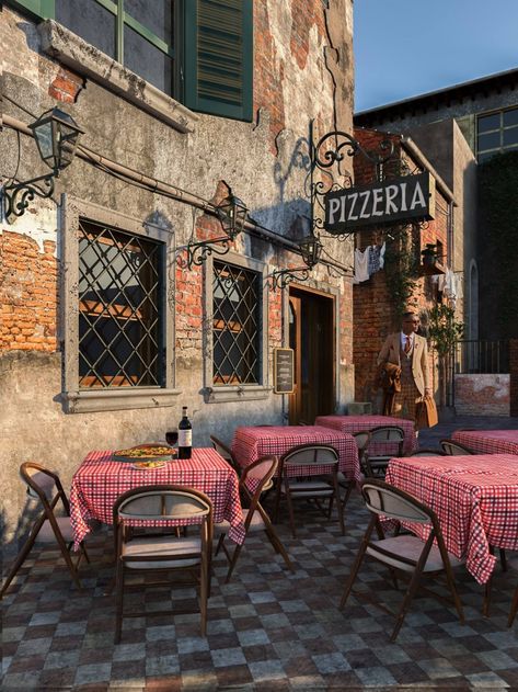 Trattoria Italiana, Italian Restaurant Decor, Pizzeria Design, Italy Restaurant, Italian Bistro, Italy Vibes, Italian Cafe, Italian Aesthetic, Living In Italy