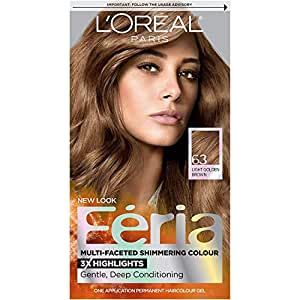 Light Golden Brown Hair Color, Loreal Paris Feria, Feria Hair Color, Light Golden Brown Hair, Box Hair Dye, Blue Black Hair Color, Edgy Hair Color, Loreal Hair Color, Loreal Hair