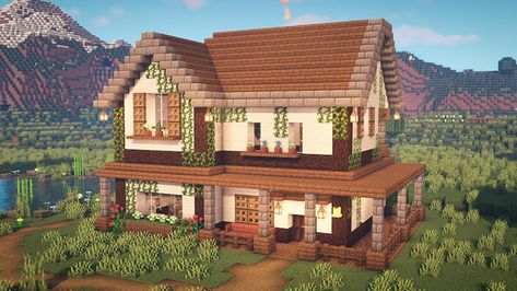 You'll love these Minecraft house builds. These Minecraft house ideas also include tutorials that you can follow on YouTube. So helpful! Farmhouse Minecraft, Minecraft Farm House, Minecraft Farmhouse, Minecraft Hus, Mansion Minecraft, Houses Blueprints, Farmhouse Build, Minecraft Welten, Build Minecraft