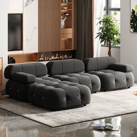 💕【】3-,.,. Large Sectional Couch, Classic Sofa Designs, Comfortable Sectional Sofa, Single Seat Sofa, Sofa With Ottoman, 3 Piece Sectional Sofa, Stylish Ottomans, Comfortable Sectional, Large Sectional