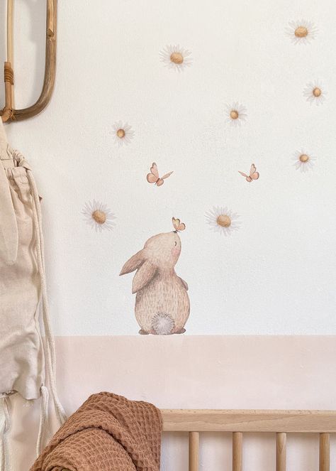 Bunny Baby Room, Baby Zimmer, Nursery Room Design, Baby Room Inspiration, Nursery Room Inspiration, Nursery Wall Stickers, Kids Interior, Baby Bedroom, Baby's Room