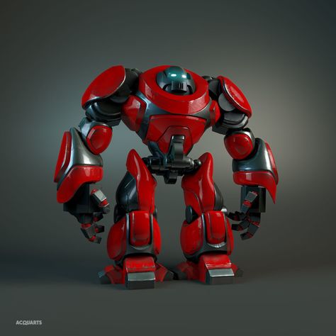 ArtStation - Assault Scout Bot Cool Robots Design, Red Robot, Cyberpunk Armor, Robot Animal, Robot Cartoon, Robot Sculpture, Character Artist, Retro Robot, Cool Robots