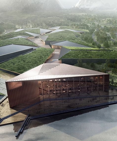 the kolos data center in norway mimics a glacier’s movement Data Center Design, Construction Firm, Arctic Circle, Data Center, Architecture Model, Amazing Architecture, Renewable Energy, Mother Earth, Worlds Largest