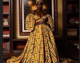 One stop shop for unique clothings & braided wigs. by Gochiafrica African Prom Dresses Ankara, Ankara Prom Dress, African Print Wedding Dress, African Gowns, Ankara Maxi Dress, African Prom Dresses, Style Africain, African Maxi Dresses, Dress African