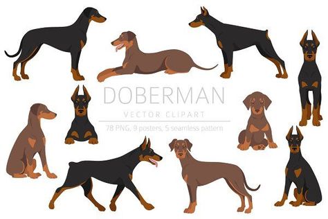 Dog Emotions, Cartoon Clipart, Felt Dogs, Patterns Design, Creative Illustration, Doberman Pinscher, Dog Christmas, Cartoon Clip Art, Alphabet Illustration