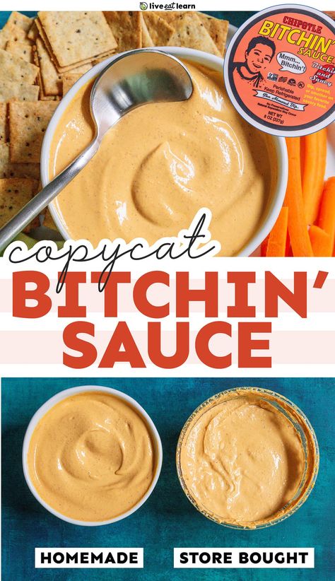 Copycat Chipotle Bitchin' Sauce Recipe Homemade Bitchin Sauce, Copycat Bitchin Sauce, Cafe Yumm Sauce Recipe, Yumm Sauce Recipe, Almond Sauce Recipe, Bitchin Sauce, Vegetarian Sauces, Copycat Chipotle, Vegan Sauce