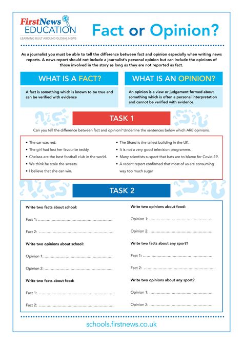 Fact Or Opinion Worksheet, Journalistic Writing, Fact And Opinion Worksheet, Fact Or Opinion, School Journal, Life Skills Class, Basic English Sentences, Adjective Worksheet, English Ideas