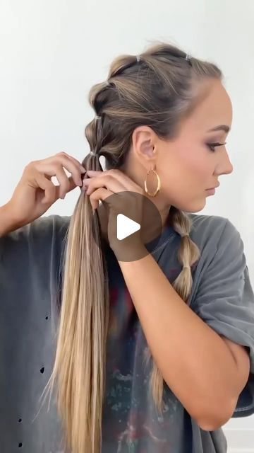 Simple Braid For Long Hair, Hair Styles For Long Hair Tutorials, Daily Hairstyles For Long Hair, Hair Styles For Medium Length 2024, Long Hair Braids, Collar Kurti, Hairstyle For Women, Gym Hairstyles, Natural Hair Tutorials