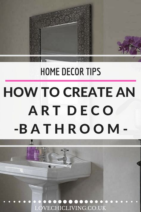 How to Create an Art Deco Contemporary Bathroom Art Deco Contemporary, Bathroom Decor Colors, Tile Layout, Art Deco Bathroom, Deco Bathroom, Interior Home Decor, Geometric Tiles, Contemporary Bathrooms, Chic Living