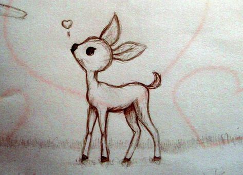 cute deer by ~Seara96 on deviantART | Cartoon Cool | Pinterest Baby Deer Drawing, Deer Drawing Easy, Baby Deer Tattoo, Deer Sketch, Deer Cartoon, Deer Drawing, Baby Animal Drawings, Cute Deer, Animal Sketches