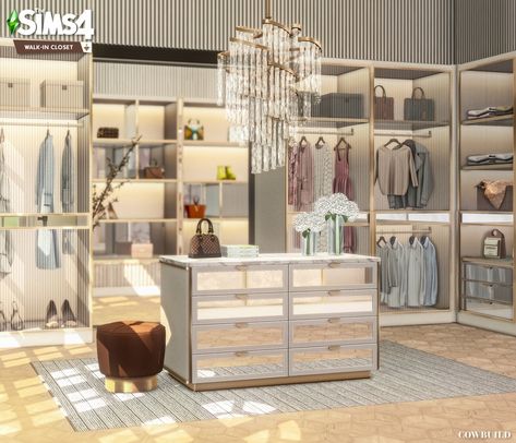 September 2021 Set - Millionaire Quinn Walk in Closet (Free) |  Cowbuild auf Patreon Sims4 Room Cc, Sims4 House, Sims 4 Cc Furniture Living Rooms, Sims 4 Beds, Furniture Cc, The Sims 4 Cabelos, Sims 4 Kitchen, Mod Furniture, Makeup Cc