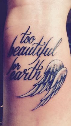 Want this tattoo for my sister in heaven. Would put her name and birthday underneath saying. Arlo Tattoo, Angel Tattoo For Women, Rip Tattoo, Catrina Tattoo, Remembrance Tattoos, Geniale Tattoos, Tattoo Artwork, Wrist Tattoos For Women, Memorial Tattoo