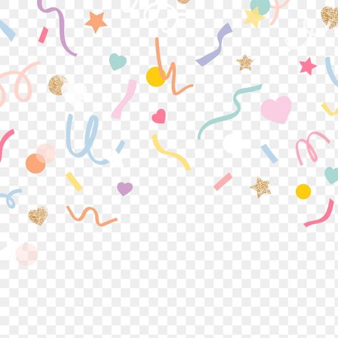 Confetti Transparent Background, Cute Backgrounds For Edits, Cute Confetti, Transparent Wallpaper, Png Border, Disney Doodles, Memo Pad Design, Confetti Pattern, Confetti Design