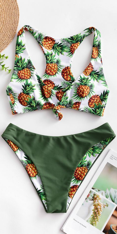 Cute Pineapple bikini set women swimsuits Pineapple Bathing Suit, Pineapple Swimsuit, Swimwear Pattern, Cute Pineapple, Tropical Bikinis, Cheap Swimsuits, Swimwear Store, Cute Bathing Suits, Pineapple Print