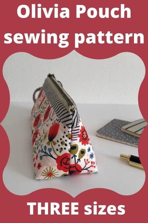 Sew A Pencil Case, Zipper Bag Pattern, Pencil Pouch Pattern, Pouch Sewing Pattern, Double Zipper Pouch, Cosmetic Bag Pattern, Wallet Sewing Pattern, Free Pdf Sewing Patterns, Purse Sewing Patterns