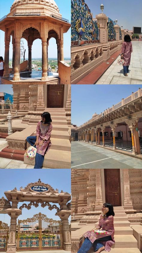 Mandir Instagram Story, Mandir Photoshoot Ideas, Fort Poses Ideas, Poses In Mandir, Janmashtami Story Ideas, Poses In Fort, Mandir Aesthetic Insta Story, Mandir Photo Pose, Vrindavan Photography Poses