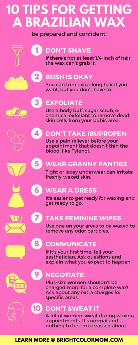 Plus-size women have the right to a Brazilian wax, too! Read Brazilian wax tips for your first time, delivered with humor from a woman with experience. Overcome being self-conscious about getting waxed. Learn the benefits of Brazilian waxing, where to get a Brazilian wax done, how to prepare for a Brazilian wax, and how to perform post-Brazilian wax care. Also find out if you can get a Brazilian wax while pregnant. Read the detailed story of my first-ever plus-size Brazilian wax! #... Brazilian Wax Tips, After Wax Care, Brazillian Wax, Tips For Your First Time, Wax Tips, Waxing Aftercare, Waxing Room, Waxing Tips, Esthetician Marketing