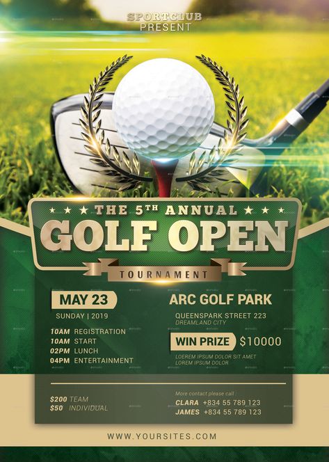 Golf Flyer Preview - GraphicRiver Golf Tournament Poster Design, Golf Flyer Design, Golf Banner Design, Golf Graphic Design Poster, Golf Poster Design, Golf Banner, Golf Tournament Flyer, Golf Giveaways, Contest Poster