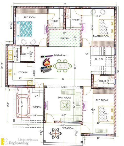 41+ House Plan Design Ideas - Engineering Discoveries 40x60 House Plans, Mini House Plans, Home Map Design, Ceiling Pop, Floor Planning, House Plan Design, Budget House Plans, 20x40 House Plans, 30x40 House Plans