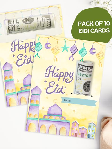 Eid Money Cards Eid Money Envelopes Eidi Cash Gift Card Eid Money Holder Eid Gift For Kids Islamic Eid Gifts For Kids, Eid Money Envelopes, Cash Gift Card, Eid Decoration, Money Holder, 10% Happier, Eid Gift, Money Holders, Money Envelopes