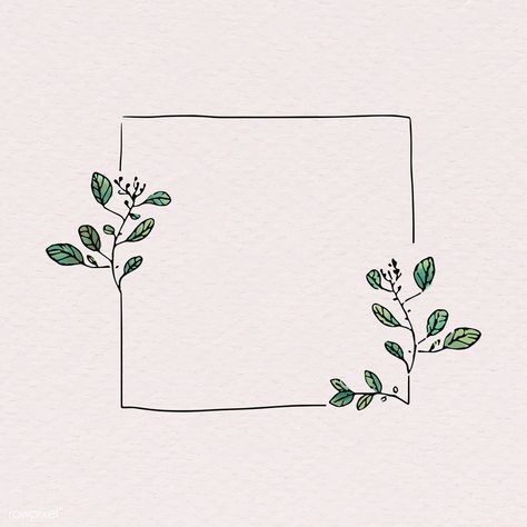 Doodle square floral frame vector | free image by rawpixel.com / Adj Doodle Boarders And Frames, Quote Doodles Journals, Journaling Borders Frames, Border For Quotes, Doodle Card Ideas, Note Card Drawings, Floral Doodle Border, Art Borders Ideas, Aesthetic Border Drawing