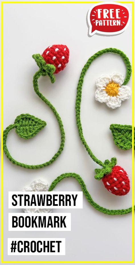 crochet Strawberry Bookmark free pattern - FREE Crochet Strawberry Bookmark Pattern for Beginners. Click to Get the Pattern #Bookmark #crochet #crochetpattern . Strawberry Bookmark Crochet, Flower Bookmark Crochet Pattern, Bookmark Flower Crochet, Tulip Bookmark Crochet, Book Cover Crochet Free Pattern Easy, Crocheted Strawberry Pattern, Mushroom Free Crochet Pattern, Super Easy Crochet Projects For Beginners, Crochet Strawberry Bookmark . #crochetpatternsfree   #freecrochetpatterns   #easycrochetpatternsfree   #crochetblanketpatternsfree   #freecrochetpatternsforbeginners Strawberry Bookmark Crochet, Teabag Bookmark Crochet Pattern, Snail Bookmark Crochet, Crochet Halloween Bookmarks Free Patterns, Free Crochet Pattern Strawberry, Crochet Bookmark Video, Crochet Book Case Free Pattern, Flat Crochet Projects, Crocheted Strawberry Pattern