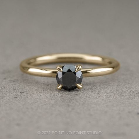 Black Diamond Engagement Ring, Point No Point Studio Black Diamond Engagement Ring Minimal, Luxury Black Rings With Prong Setting, Cheap Black Engagement Ring, Cheap Black Classic Rings, Unique Engagement Rings Black, Simple Unique Engagement Rings, Rings Sapphire, Black Diamond Engagement Ring, Black Diamond Solitaire