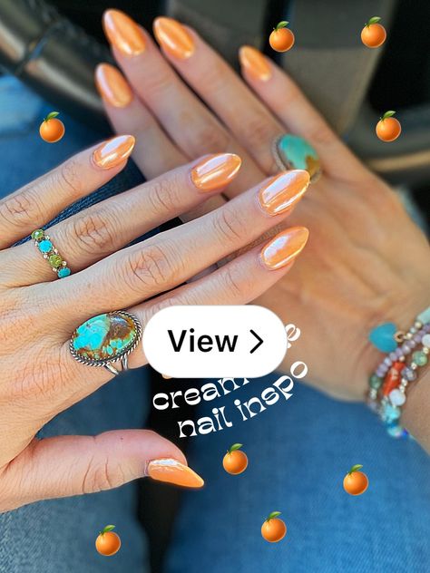 Lemon8 · orange creamsicle nails 🍊✨ · @jenna Orange Creamsicle Nails, Creamsicle Nails, Lemon Nails, Cream Nails, Orange Creamsicle, Oranges And Lemons, Makeup Inspiration, Nail Inspo, Cream