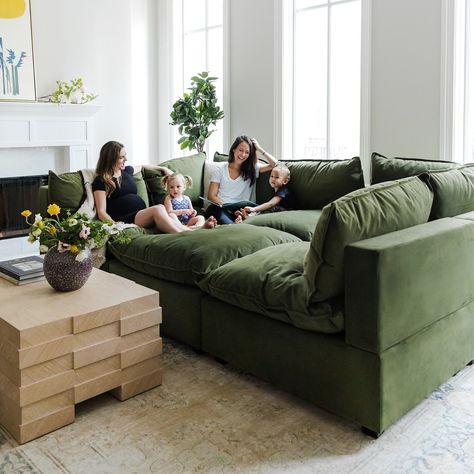 JR House • Instagram Pit Couch, Pit Sofa, Most Comfortable Couch, Pit Sectional, Albany Park, Deep Couch, Comfortable Couch, Modular Couch, Green Couch