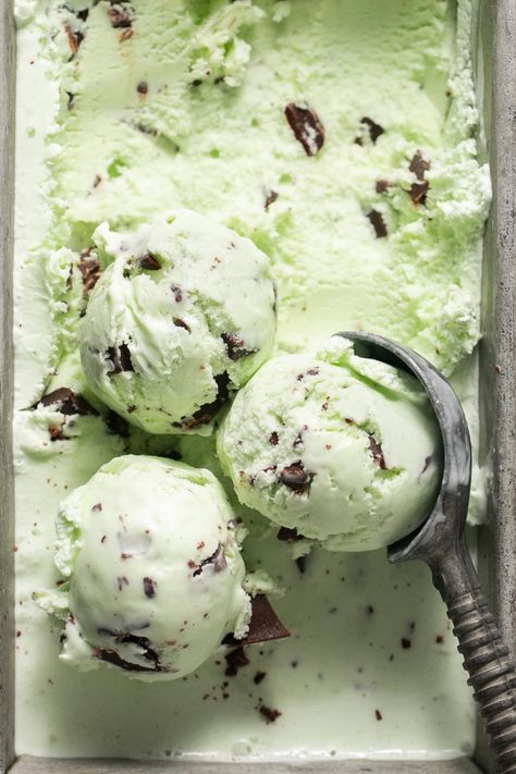 Chocolate Chip Mint Ice Cream, Mint Chocolate Chip Ice Cream Recipe, Chocolate Chip Mint, Mint Chocolate Ice Cream, Peppermint Ice Cream, Ice Cream Photography, Mint Chip Ice Cream, Peppermint Extract, Thin Mint Cookies