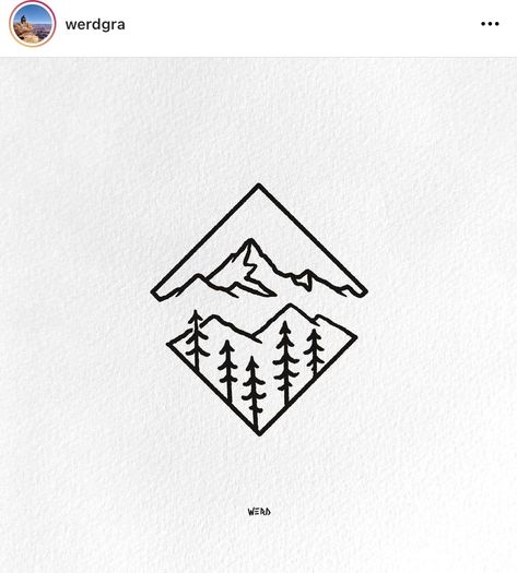 Mountain In Triangle Tattoo, Simplistic Mens Tattoos, Continuous Line Mountain Tattoo, Mountain Sketch Tattoo, Rocky Mountain Tattoo Simple, Small Mountain Drawing, Whistler Mountain Tattoo, Geometric Mountain Tattoo Simple, Simple Mountain And Tree Tattoo