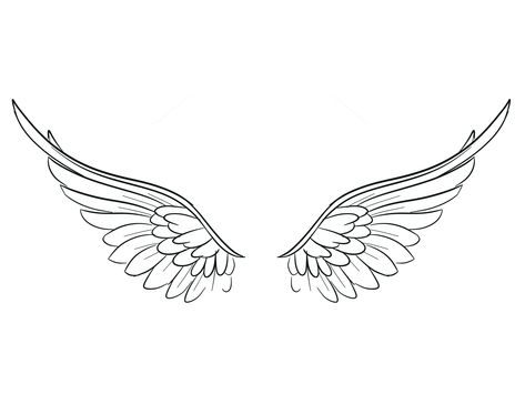 Heart And Wings Tattoo Design, Halo Wings Tattoo, Angel Wings On Shoulder Tattoo, Wing Tatoos Woman, Greek Angel Drawing, Angel Wings Tattoo On Back Women, Angel Wings Line Art, Angel Wing Aesthetic, Angel Wings Tattoo Back