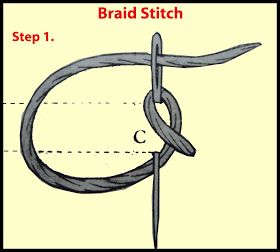 Craft Ideas: Braid Stitch Braid Stitch, Hand Stitching Techniques, Costume Venitien, Mode Crochet, Basic Embroidery Stitches, Stitching Techniques, Needlepoint Stitches, Embroidery Stitches Tutorial, Stitch Book