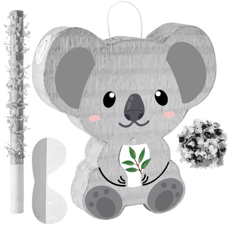 PRICES MAY VARY. Ideal Combination: there are a total of 4 items in the package, composed of 1 cute koala pinata, 1 pinata bat, 1 blindfold and 1 pack of confetti, such a complete combination to meet your needs to set up a fun party game Common Measurement: the safari pinata measures about 13.4 x 12.6 x 2.95 inches/ 34 x 32 x 7.5 cm, giving you plenty of space for confetti (included), candy, chocolates, small gifts, small items, etc.; And the eye mask measures approx. 7.87 x 3.15 inches/ 20 x 8 Koala Pinata, Koala Birthday Party Ideas, Safari Pinata, Animal Pinata, Animal Birthday Party Decorations, Jungle Animal Birthday Party, Koala Birthday Party, 1 Pinata, Pinata Game